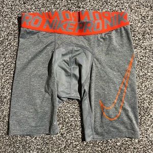 mens NIKE PRO DRI FIT shorts small fitted gray lightweight
